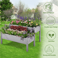 thumbnail image 4 of Renwick 2-tier Elevated Wooden Planter Box for Garden Yard Patio, Gray, 4 of 10