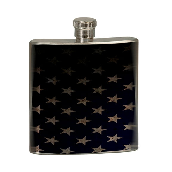 KuzmarK 6 oz. Stainless Steel Pocket Hip Liquor Flask - American Flag Stars