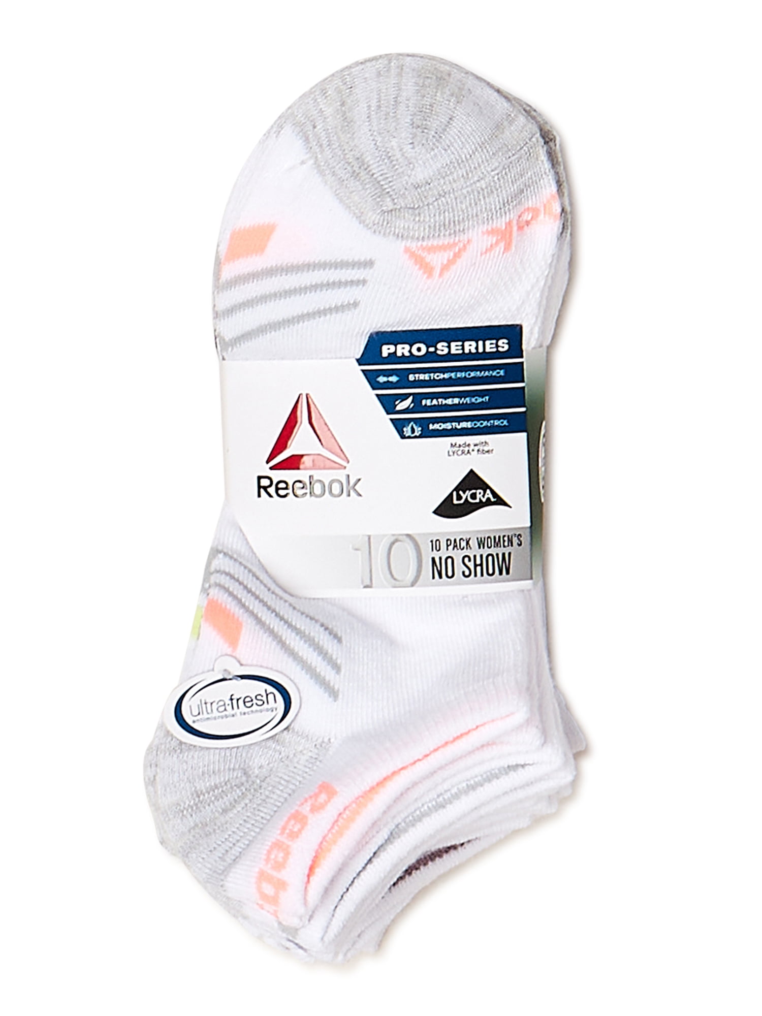 Reebok Women's Lightweight No-Show Socks, 10-Pack