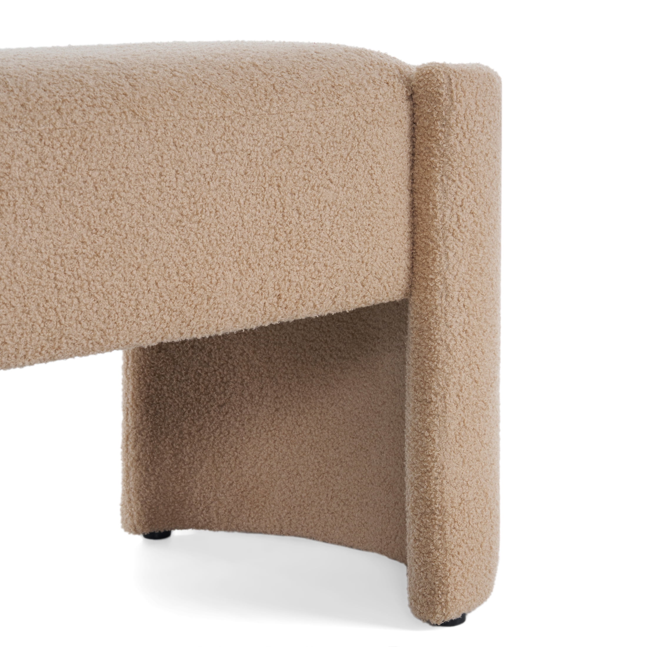 Christopher Knight Home Generic Modern Long Ottoman with Wooden Frame and Polyester Upholstery, Light Camel