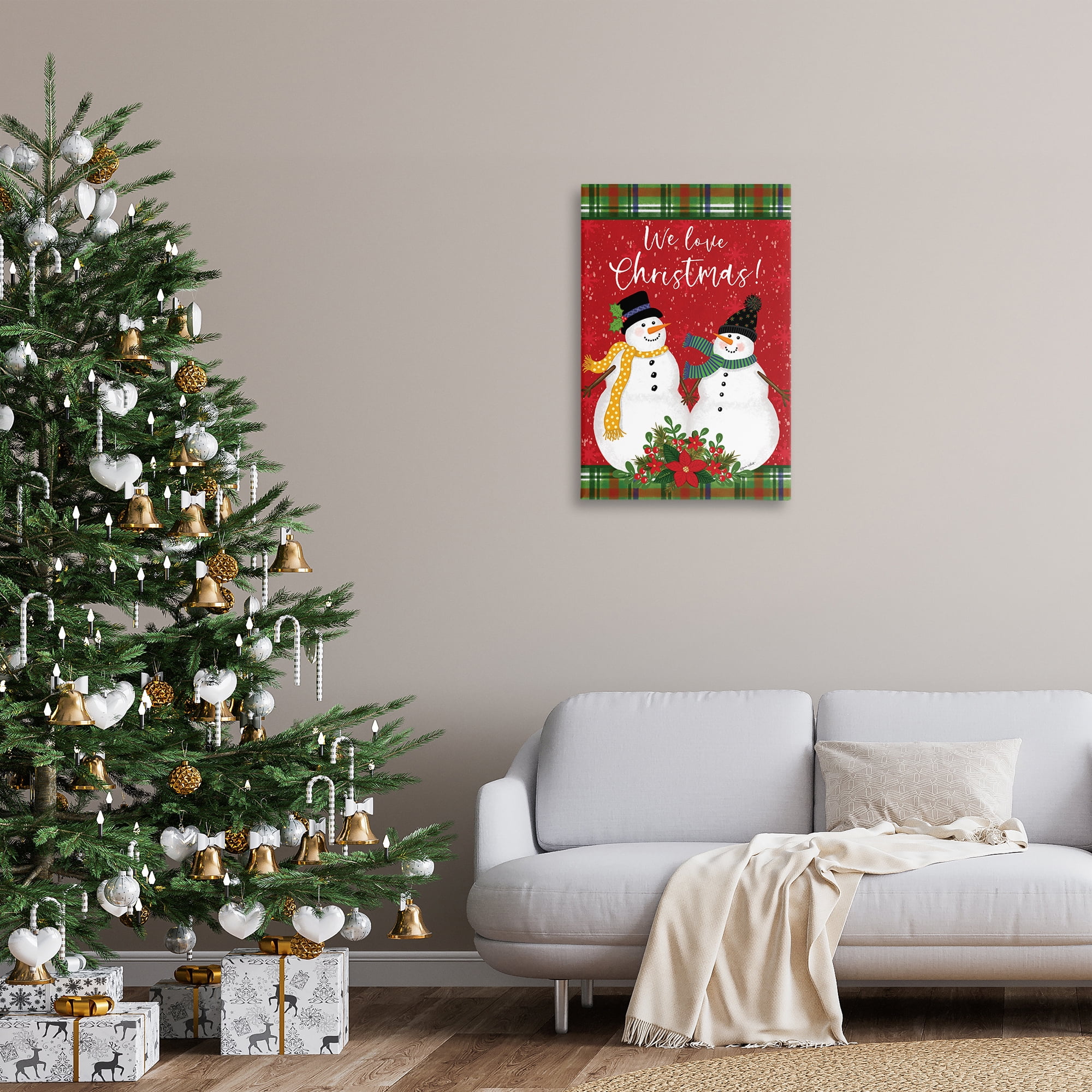 Stupell Industries We Love Christmas Holiday Painting Gallery Wrapped Canvas Art Print Wall Art, 20 x 30