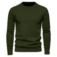 thumbnail image 4 of Elvqul Mens Sweater Round Neck Fall Winter Solid Color Pullover Sweater for Men Long Sleeve, 4 of 4