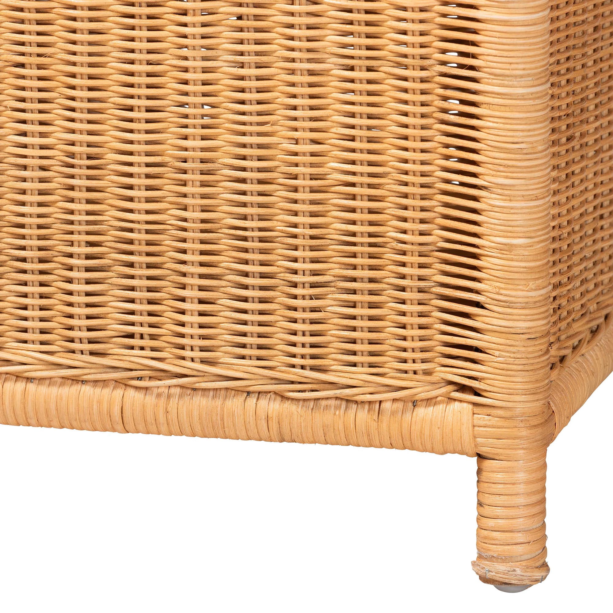 bali & pari Creusa Boho Storage Bench, Light Honey
