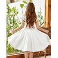 thumbnail image 5 of Arshiner Girls Summer Dress Off Shoulder Flutter Sleeve Midi Swing Cassual Formal Dresses with Pocket, 5 of 6