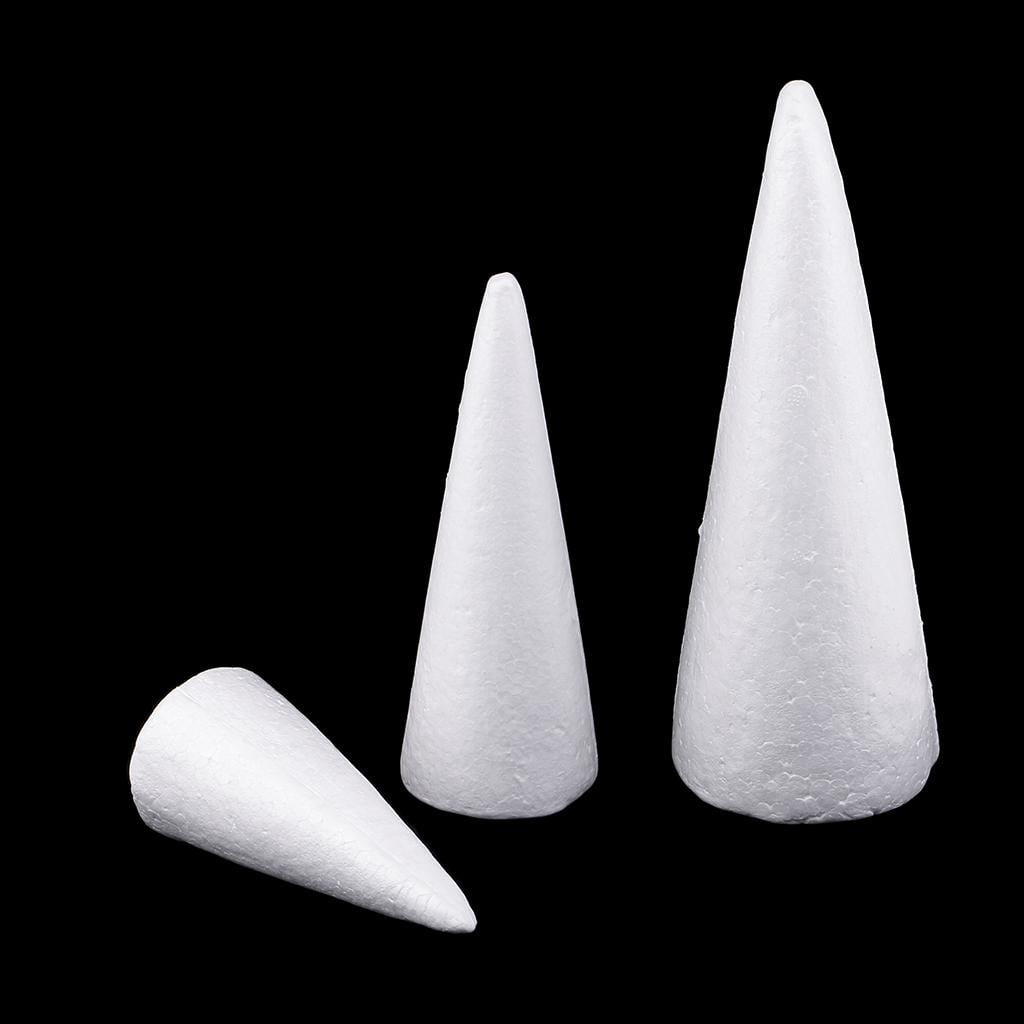 S SERENABLE 15pcs Cone Shape Modelling Polystyrene Foam Ornaments Balls for Creative diy for art Crafts Floral Arrangement Sculpture Materials - 15/20/25cm