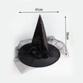 thumbnail image 3 of Rose Witch Hat for Women, Halloween Mesh Witch Hat with Roses, Foldable Costume Accessory for Masquerade, Carnival, Cosplay, Party Dress Up and Holiday Decoration, 3 of 7