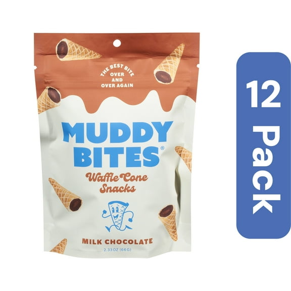 Muddy Bites Snack Waffle Cone Milk Chocolate 2.33 oz (Pack of 12)