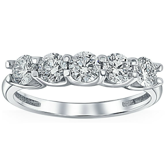 Pompeii 1Ct T.W. Five Stone Diamond Wedding Ring 14k White or Yellow Gold Lab Grown