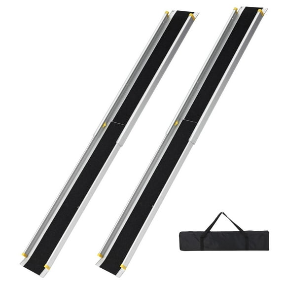Luku 6 Ft Adjustable Wheelchair Ramps, Anti Slip Portable Aluminum Ramp for Wheelchairs with Storage Bag, 600 Lbs Capacity, 7.9 Inch Wide for Home Steps, Doorways, Stairs