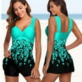 thumbnail image 4 of Plus Size Two Pieces Swimsuits Swimwear Women Flower Print Summer Large Bathing Suits Tankini Beachwear Sexy Bikini Swimdress, 4 of 6