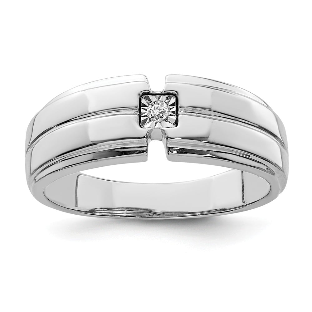 Roy Rose Jewelry Sterling Silver Diamond Mens Ring