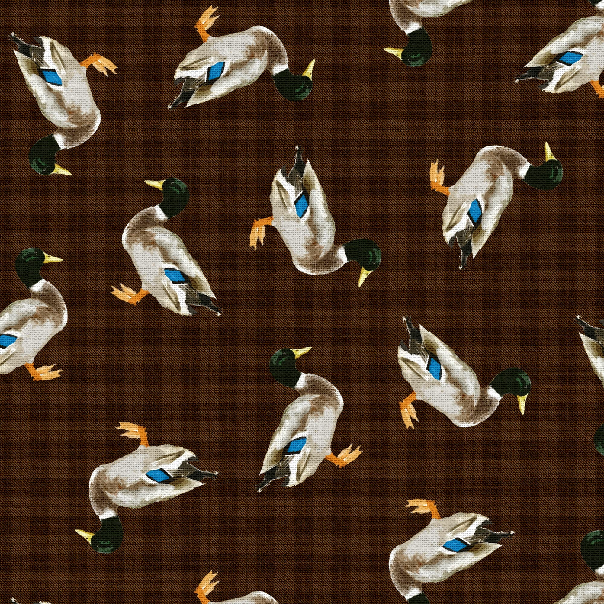 Fabric Editions 36" x 42" Cotton Lodge Ducks 1 Yard Precut Sewing & Craft Fabric, Brown 1 Piece