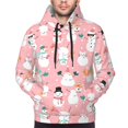 thumbnail image 4 of Hoodies for Men - Cute Pink Snowman Cat Long Sleeve Comfrt Men'S Fashion Hoodies & Sweatshirts, Sweatshirts for Men Hoodies Pullover Clothing Clothes with Pouch, 4 of 7