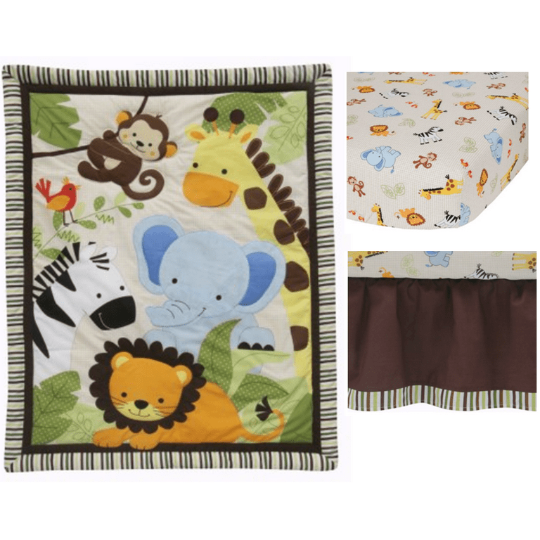 Lambs Ivy Bedtime Originals Jungle Buddies 3 Piece Crib Bedding Set Brown