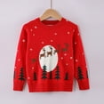 thumbnail image 2 of Jkety Boys Christmas Sweater Boys' and Toddler Long Sleeve Crew Neck Pullover Sweater Red,4-5Y, 2 of 5