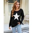thumbnail image 2 of Women's Off The Shoulder Sweaters Cute Fall Tunic Tops Knitted Pullover Sweater, 2 of 5