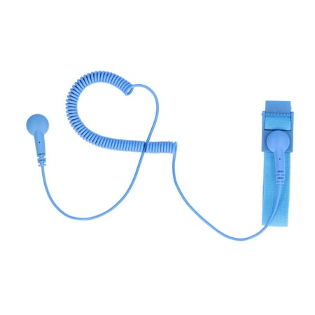 

ESD Bracelet Stretchable PU + Stainless Steel Eliminate Static Electricity Prevent Static Buildup Static Proof Wrist Band For Electronic Equipment Blue
