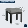 thumbnail image 6 of Aluminum Patio Ottoman Set of 2, Outdoor Furniture Footstools Set with Waterproof Removable Cushion, Modern Ottomans Footrest Seat Furniture for Patio, Garden, 6 of 6