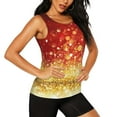thumbnail image 2 of Gukieu Red Gold Glitter Print Women's Quick-drying Fitness Vest, Round Neck Sleeveless Fitness T-shirt, Suitable for Yoga, Sports-Large, 2 of 7