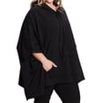 thumbnail image 3 of Women’s Black Plus Size Oversized Poncho Hoodie Set, 3 of 7
