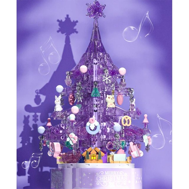Kit de construcción de corona de Navidad para niños, 6 +, ciudad, árbol de Navidad, decoración, Moc, juego de bloques de construcción, juguetes para niños, regalo