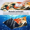 thumbnail image 4 of Gaming Mouse Pad, Japanese Sea Wave Sun Extended Large Desk Mat, Big Computer Keyboard Desk Pad, Stitched Edges Mousepad, 31.5 x 11.8 Inch Waterproof Desk Pad for Office and Home, 4 of 6
