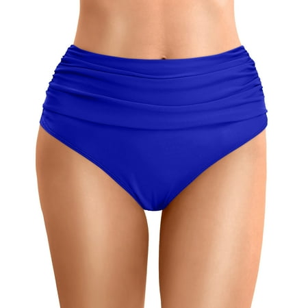 Women Plus Size High Bathing Suit Set with Shorts Waist Bikini Bottoms Swim Womens Board Shorts for Swimming Long Briefs Beach Shorts Ruched Bottom High Cut