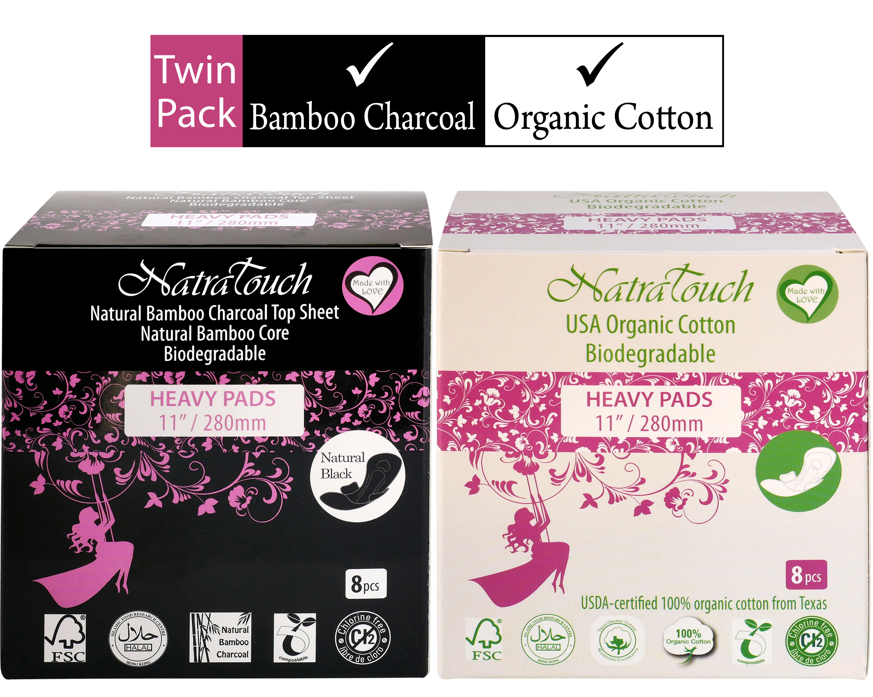 NATRATOUCH Heavy PAD COMPOSTABLE Texas Organic Cotton & Natural