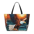 thumbnail image 2 of Honeii Textured Bald Eagle for Tote Bag with Adjustable Strap,Beach Bag, Waterproof Sandproof Beach Tote Bag, Large Capacity Foldable Beach Bags, 2 of 7