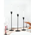 thumbnail image 4 of FSyueyun Matte Black Taper Candle Holders, Set of 3, 4 of 7