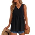 thumbnail image 7 of enyan Women's Tank Tops V Neck Summer Racerback Tops Loose Fit Casual Sleeveless Tee Workout Yoga Athletic Shirts Summer Tops,Black,XXL, 7 of 7