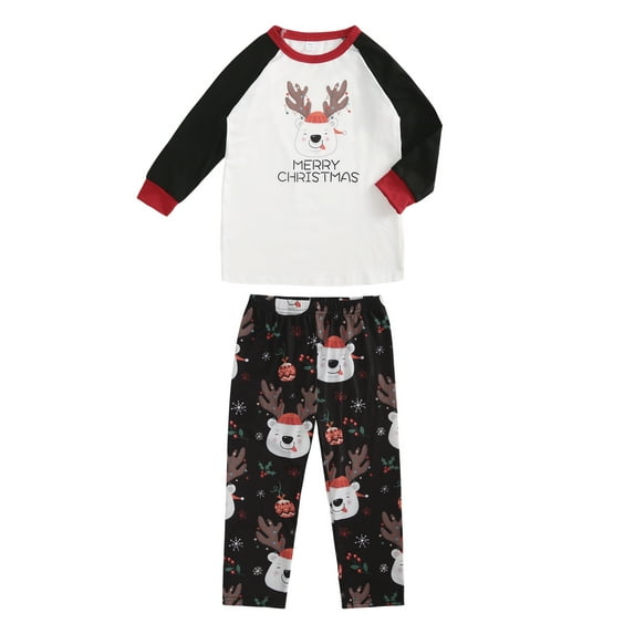 Seyurigaoka Family Leisure Clothes Set, Christmas Printed Tops+Trouser/Romper