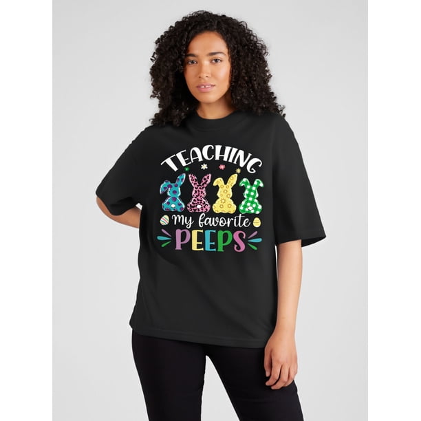 Easter Bunny Ladies T-Shirt 1 Pcs 220g Heavy Cotton T-ShirtFather's Day, Mother's Day, New Year, SprCamisetas de verano para mujer, manga corta, cuello redondo, casual, lindo, con gráficos, camisetas