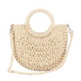 thumbnail image 1 of Bolso Bandolera Tejido Bolso de hombro semicírculo para mujer Bolso bandolera tejido de verano Tote de vacaciones (Beige) Ehuebsd Para Estrenar, 1 of 7