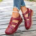 thumbnail image 4 of Samdudou Womens Casual Shoes Closed Toe Fisherman Sandals Cutout Strappy Design Adjustable Hook and Loop Strap Closure Textured Faux Leather Daily Wear Outdoor Summer Footwear, 4 of 9