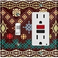 thumbnail image 1 of Metal Light Switch Plate Cover Safari African Tribal Art Pattern Brown SFR057, 1 of 13