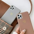 thumbnail image 6 of Compatible with iPhone 13 Pro Max Case 6.7 Inch [Not Fit 13/13 Pro] for Soft Rubber Liquid Silicone Gold Heart Pattern Slim Protective Case for Women Girls for iPhone 13 Pro Max-(Brown), 6 of 8