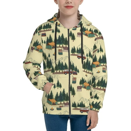 

Hoodies for Teen Girls Boys Camping Caravan 1 Long Sleeve Youth Kids Essentials Zip Up Hoodie Lghtweight Fashion Hoodies & Sweatshirts Jacket Fall Winter Outfits Tops