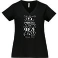 thumbnail image 3 of Inktastic We Will Serve the Lord Bible Verse Women's Plus Size V-Neck T-Shirt, 3 of 5