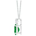 thumbnail image 2 of ANGARA Natural Oval Emerald Solitaire Pendant with Diamond in 925 Sterling Silver for Women (Size-7x5mm) | May Birthstone, Birthday, Anniversary, Jewelry Gift for Women | Natural Emerald Necklace, 2 of 9