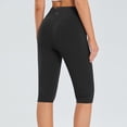 thumbnail image 4 of xfsWaSs Women's Knee Length Capri Leggings with Pockets High Waist Capri Yoga Pants Soft Stretch Workout Running Biker Shorts Casual Activewear, 4 of 7