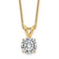 thumbnail image 2 of Diamond2Deal 14K Yellow Gold 1.50ct. 7.5mm Round G H I True Light Moissanite Solitaire Necklace for Women, 2 of 4