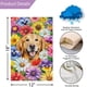 thumbnail image 4 of Bandera de jardín de perro Golden Retriever de bienvenida a la primavera, 30 x 45 cm, doble cara, de arpillera, con margaritas pequeñas, pensamientos y flores, ideal para jardín, patio, casa,, 4 of 6