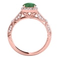 thumbnail image 3 of Aonejewelry 1.15 Ct. Ttw Diamond and Emerald Ring In 14k Rose Gold, 3 of 4