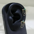thumbnail image 4 of 14K Gold Moss Agate Double Chain Dangle Hinged Clicker Delicate Kite Gemstone Nose Ring Cartilage Daith Helix Earring Septum Ring Women Pinkcityshopstore, 4 of 6