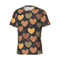 thumbnail image 3 of Yiaed Heart Print Mens Short Sleeve Tight Fit T-Shirt, Crewneck Casual Tee-3X-Large, 3 of 5