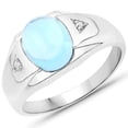 thumbnail image 1 of 3.67 Carat Genuine Swiss Blue Topaz and White Topaz .925 Sterling Silver Ring QJ Model, 1 of 3