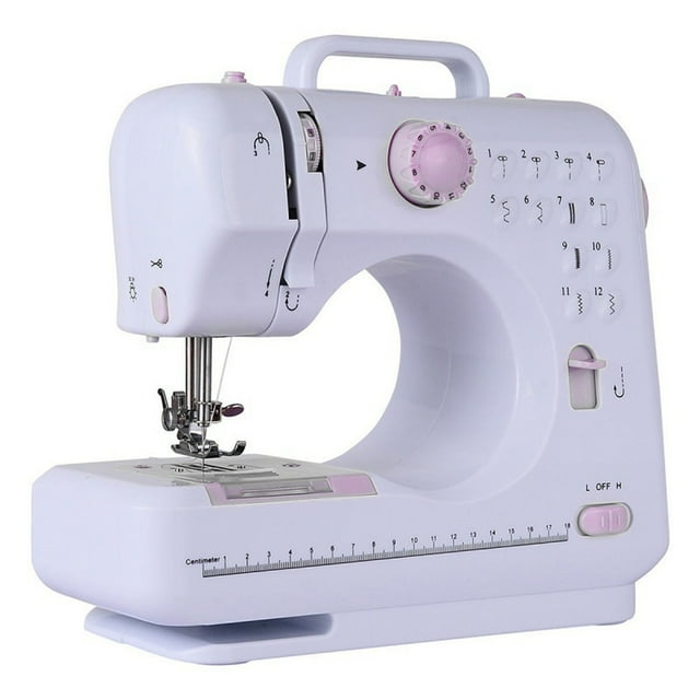 Mini 12 Stitches Sewing Machine Multifunction Electric Replaceable Multifunction Electric Sewing Machine Presser Foot DIY Crafting Mending Knitting Machine