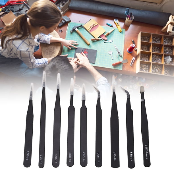 Kit De Pinzas De Metal, Varias Formas De Punta Juego Surtido De Pinzas Multifuncionales De Alta Dureza Sujeción Estable 9 Piezas Resistencia Al Desgaste Para Trabajos De