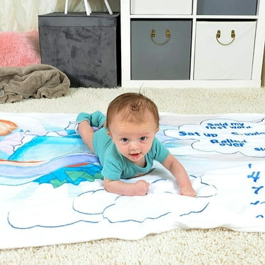 KOMforTSTOR Milestone Extra Large Fluffy Fannel Fleece Baby Blanket